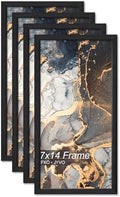 Fxojyvo 7x14 Picture Frame Set of 4 Black Engineered Wood Wall Hanging by Fxojyvo