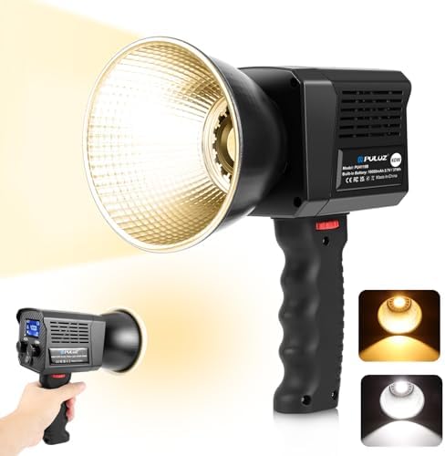 PULUZ Portable Video Light, COB Fill Light with 2500-6500K Adjustable Color Temperature, 8 Creative Lighting Effects, Perfect for Photography Studio, Outdoor Shooting and Live Streaming by PULUZ