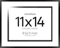 Homeforia 11x14 Black Diploma Frame, High-End Metal, 8.5x11 Mat, Glass by Homeforia