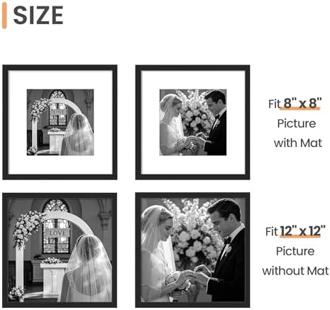 upsimples 12x12 Picture Frame, Gallery Wall Frames Set of 5, Black - Image 2