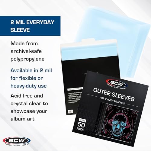 BCW 12-Inch Outer Sleeves – 50 Pack | Clear 2 Mil Polypropylene | Acid-Free Archival Quality for 33 1/3 RPM Album Covers | Ideal for Collectors - Image 4