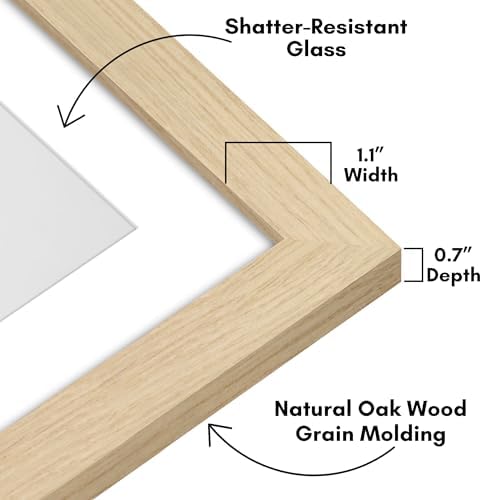 Americanflat 11x14 Picture Frame - Matted to 8x11 - Natural Oak - Image 3
