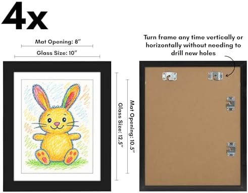 Americanflat 8.5x11 Changeable Kids Art Frame 4-Pack - Black - Image 3