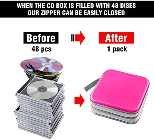 48‑Capacity Hard Plastic CD/DVD Binder for Car, Home & Travel - Image 4
