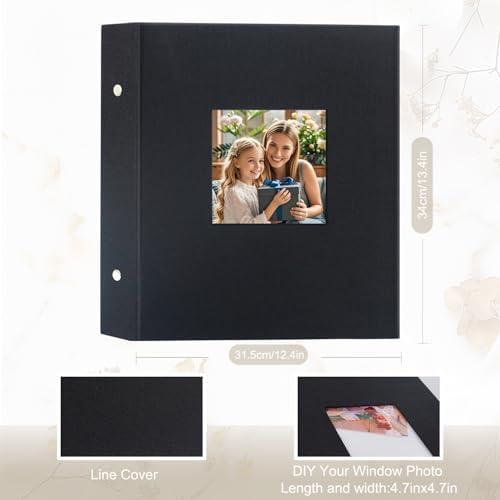 Artmag Fabric Photo Album 4x6 1000 Large Capacity for Family Wedding Anniversary Linen Album Holds 1000 Horizontal and Vertical Photos (1000 Pockets, Black) - Image 2