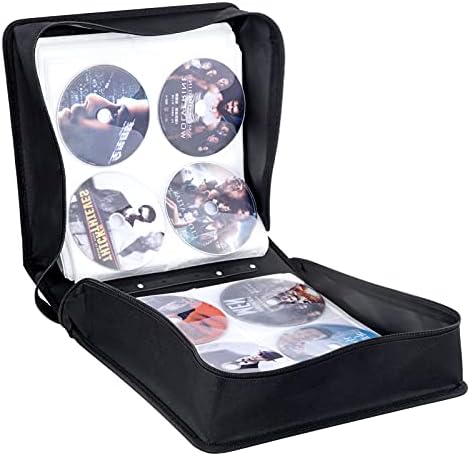CD/DVD Portable Storage Binder with Handle, 400‑Capacity, (Black) - Image 5