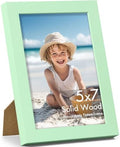 Vittanly 5x7 Picture Frame Made of Solid Wood for Wall & Table, Light Green by Vittanly