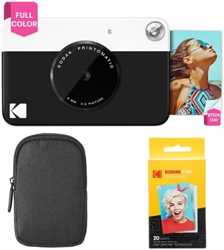 Kodak Printomatic Instant Camera (Black) Basic Bundle + Zink Paper (20 Sheets) + Deluxe Case by Unknown