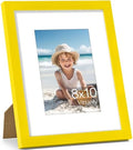 Vittanly 8x10 Picture Frame Made of Solid Wood for Wall or Tabletop, Yellow by Vittanly