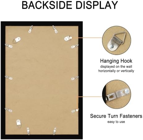 12x18 Wood Picture Frame Set of 4, Wall Mount for Home Decor, Black - Image 6
