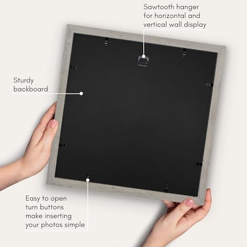 Americanflat 16x16 Picture Frame - Matted to 12x12 - Grey Wood - Image 5
