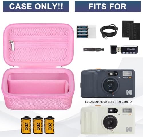 BOVKE Hard Carrying Case for KODAK Snapic A1 35mm Film Camera, Pink - Image 2