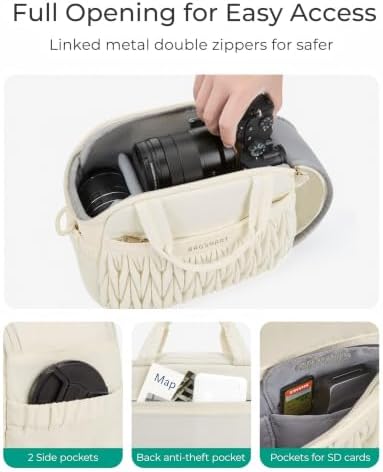 BAGSMART Camera Sling Bag, Portable Small Camera Bags for Photographers with Tripod Holder, Waterproof DSLR/SLR/Cute Camera Case for Women with Rain Cover, Compatible with Sony Canon Nikon, Black - Image 4