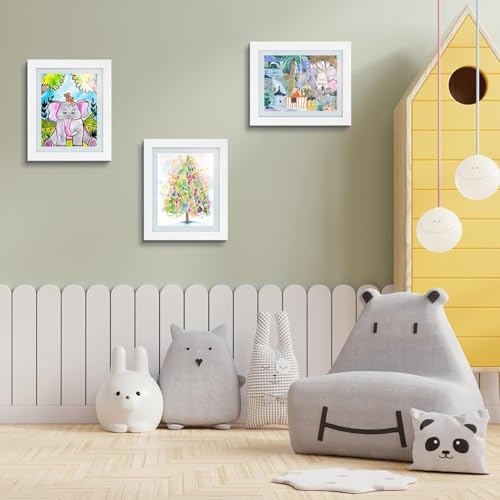 2 Pack 10x12.5 Front-Opening Kids Artwork Frames Changeable (White) - Image 6