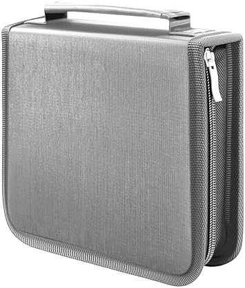 DVD Case CD Storage,40 Capacity CD Cases Holder DVD Storage Case Holders CD DVD Disc Case Storage Wallet Binder for Car Home Office Travel (40 Silvery) by YILAGCDDVDCase
