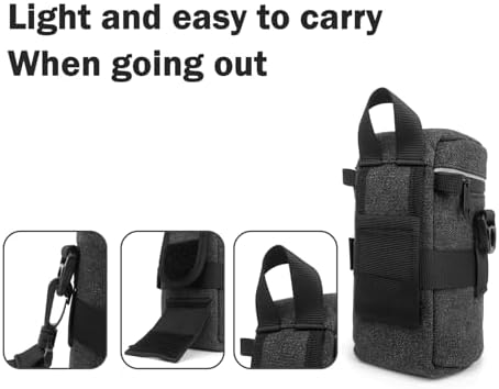 Camera Lens Case Lens Bag Compatible (3.15" x 5.71"(Canvas, Black)) - Image 6