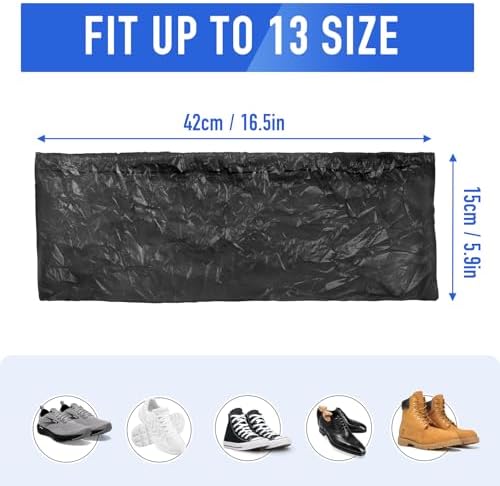 squish Shoe Covers Disposable Non-Slip, 100 Pack 6g Thick Booties Cover, Waterproof Slip Resistant Disposable Shoe Covers Durable Protector Covers for Indoors and Outdoors Fit Up to 13 Size (Black) - Image 6