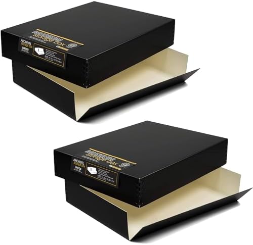 Lineco, 11x14 Museum Storage Box Black, 11 3/4x15.25x3 In (2 Pack) by Lineco