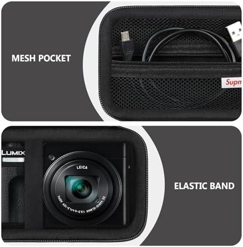Camera Case for Panasonic LUMIX ZS99 / ZS300 Digital Camera, Black - Image 4