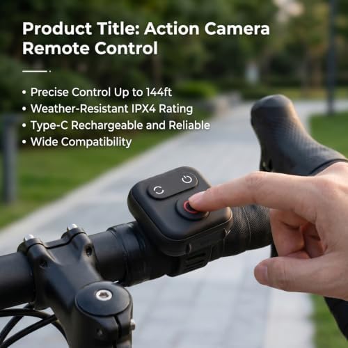 Luocute Bluetooth Camera Remote Control, Wireless Shutter Remote with Fast Charging Type C, IPX4 Waterproofing for X5 X4 X3 Ace Pro 2 ACE Pro 3S ONE RS and Phones - Image 4