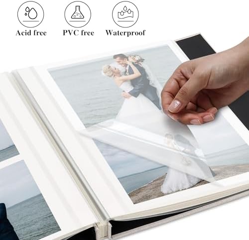 Self Adhesive Photo Album Linen Cover 40 Pages Beige - Image 4