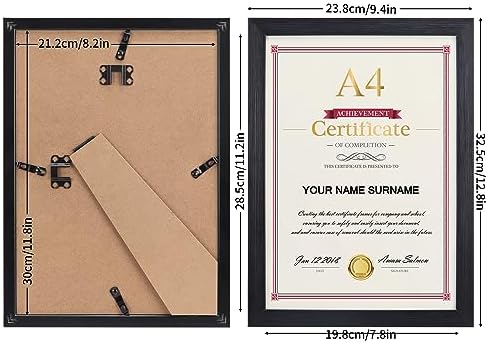 Giftgarden A4 Picture Frame Black Set of 12, Multi 8.3x11.7 Inches Photo Frames Bulk for Wall or Tabletop Display - Image 2