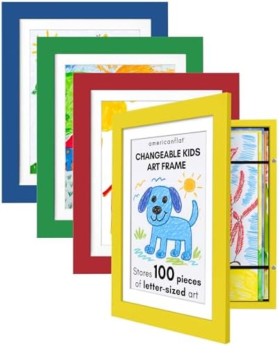 Americanflat 8.5x11 Changeable Kids Art Frame 4-Pack - Primary Colors by Americanflat