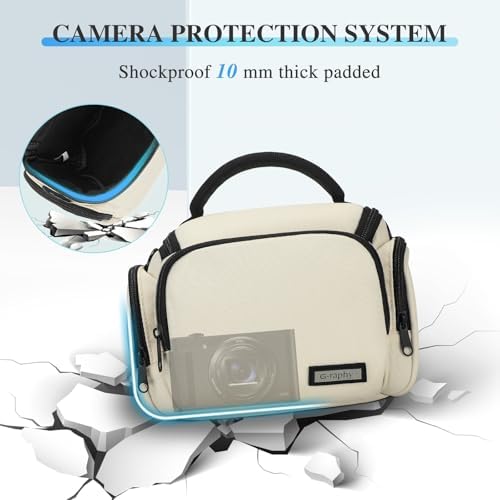 G-raphy Camera Bag Case Compact Lightweight Shoulder Crossbody Sling Photography Bags for Nikon Canon Sony DSLR SLR Mirrorless with Removal Straps (Beige) - Image 5