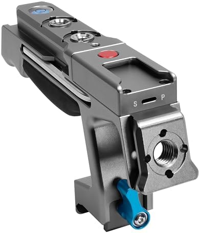 KONDOR BLUE Talon XL NATO Top Handle with REC Trigger for Camera Cages, Dual NATO Rail, 3/8-16 ARRI-Style Mounts, Cold Shoe Slots, Remote REC Button, Ergonomic Grip, Bubble Level, Gray - Image 2
