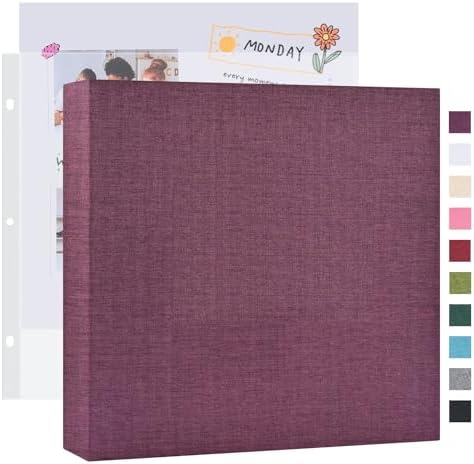 Mublalbum 12x12 Inch 3 Ring DIY Scrapbook Photo Album 40 Pages, Purple by Mublalbum