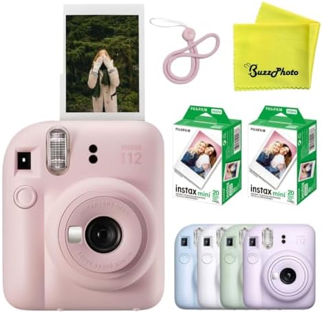 Fujifilm Instax Mini 12 Instant Film Camera (Blossom Pink w/ 40 Film Sheets) by FUJIFILM