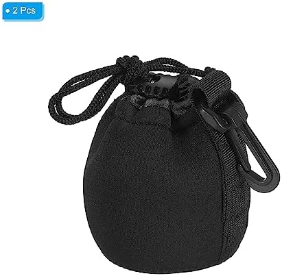 PATIKIL Camera Lens Bag, 2 Pcs 2.8" IDx3.9 H Drawstring Lens Pouch with Thick Protective Neoprene, Lens Case for DSLR Camera Lens, Water Coffee Cups Black - Image 3