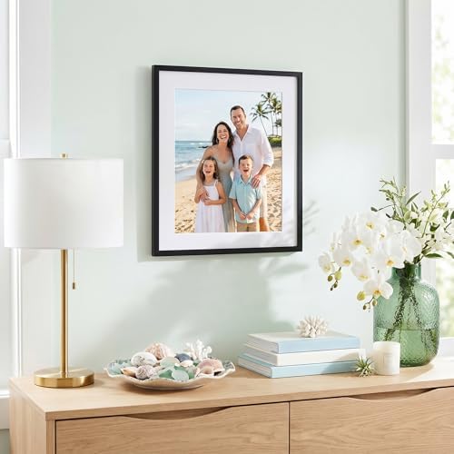 Americanflat 12x14 Picture Frame - Matted to 9x11 - Slim Molding - Black - Image 5