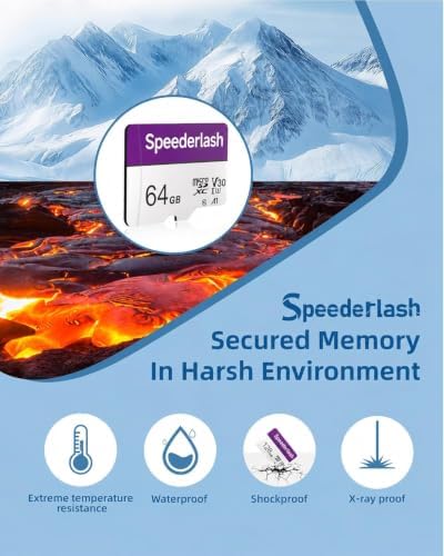 Speederlash 64GB Micro SD Card with Adapter, U3 A1, Up to 95MB/s - Image 4