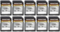 【5-Years Data Recovery】 GIGASTONE 128GB SD Card 10-Pack, 4K Camera Pro, UHS-I A1 V30 SDXC Memory Card 4K UHD Video Speed up to 150MB/s, Compatible with Digital Camera, with 10 Mini Cases by Gigastone
