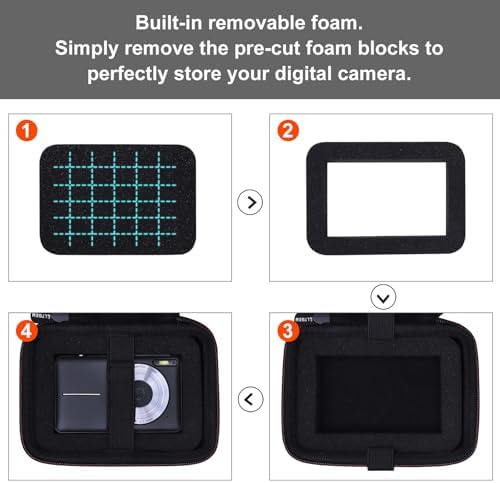 L LTGEM Digital Camera Case Compatible with KODAK PIXPRO FZ55/FZ45, Canon ELPH 180/190, Sony DSCW830/DSCW800, CAMKORY, QUMCOU, Lecran Digital Cameras, Black(Case Only) - Image 4