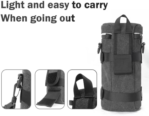 Camera Lens Case Lens Bag Compatible (5.51" x 14.56"(Canvas, Black)) - Image 4
