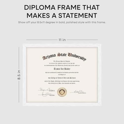 Homeforia 8.5x11 Black Oak Diploma Frame, High-End Wood, Glass - Image 5