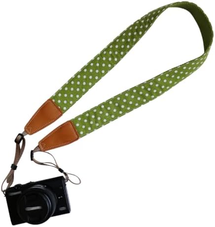 UNIKSTRAP Original Design Vintage & Fresh Style Green Polka Dot Adjustable Camera Strap, Neck Shoulder Belt Fit for Canon Nikon Sony Olympus Mirrorless & DSLR Camera etc. by Unknown
