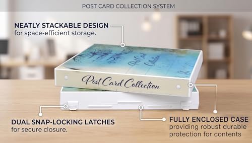 UniKeep Postcard Collector Storage Case with 20 Pages - Holds up to 120 Postcards Measuring 4" x 6" - Additional Pages Can Be Added (Blue) - Image 3