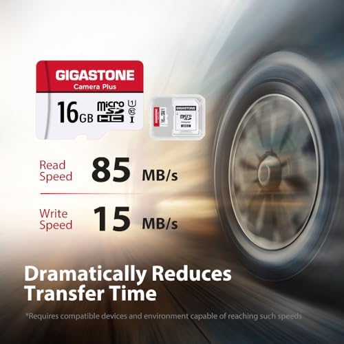 Gigastone 16GB Memory Card Pack of 2 Cards, Camera Plus Series, Speed Up to 85MB/s. Ideal for Full HD Video Gopro Camera Drone, U1 C10 Micro SDHC Card with Mini Case and SD Adapter. - Image 2