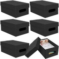 6PCS Photo Storage Box for 4"x6" Photos,10.2“ x 6.5“ x 4.7“ Picture Box Store and Protect Pictures,Documents Black by aopule