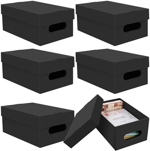6PCS Photo Storage Box for 4"x6" Photos,10.2“ x 6.5“ x 4.7“ Picture Box Store and Protect Pictures,Documents Black by aopule