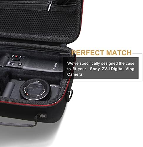 LTGEM Camera Case Compatible with Sony ZV-1F / ZV-1 / ZV-1 II Vlog Digital Camera, Tripod, Microphone and Vlogger Accessory Kit with Shoulder Strap, Black - Image 6