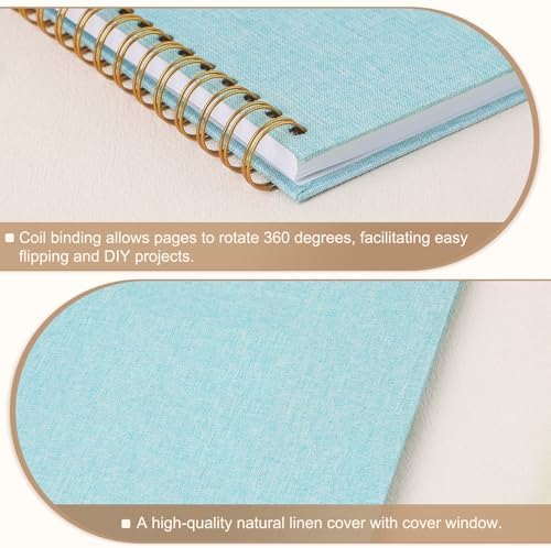Scrapbook Photo Album 8x8 Inches 40 Pages Linen Cover LightBlue - Image 5