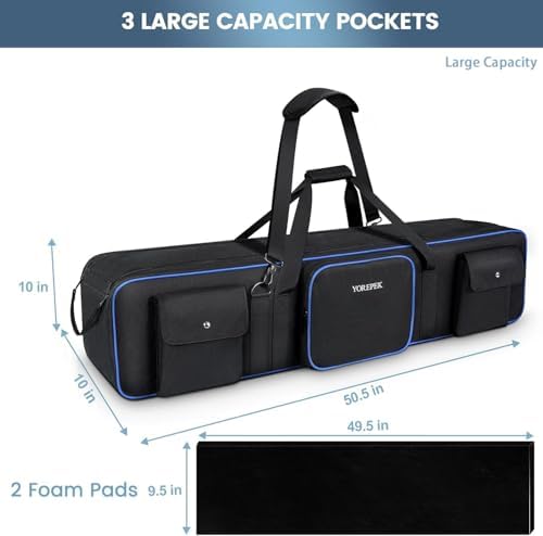 YOREPEK 50.5" Heavy Tripod Carrying Case Bag with 2 Padding Protective Pads - Image 2