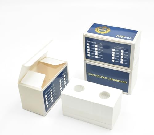Boen 20.5mm Coin Flips 300Pcs 2x2 Cardboard Holders for Penny Dime by BoenCoinCollectionSupplies
