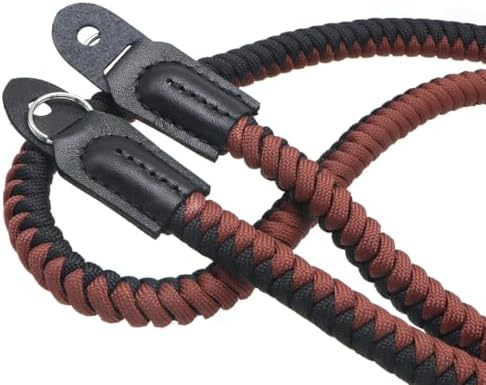 Paracord Woven Camera Neck Shoulder Strap Belt Hand Compatible with Canon Nikon Sony Olympus Pentax Fujifilm Panasonic SLR DSLR Digital Mirrorless Cameras 42 inch Black Brown - Image 3