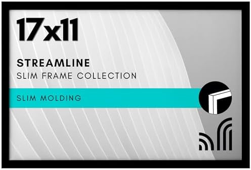 Americanflat 17x11 Picture Frame - Slim Molding - Black by Americanflat