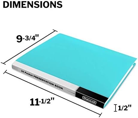 Dunwell Presentation Binder 24 Pockets, 8.5x11 Plastic Sleeves, Aqua - Image 5